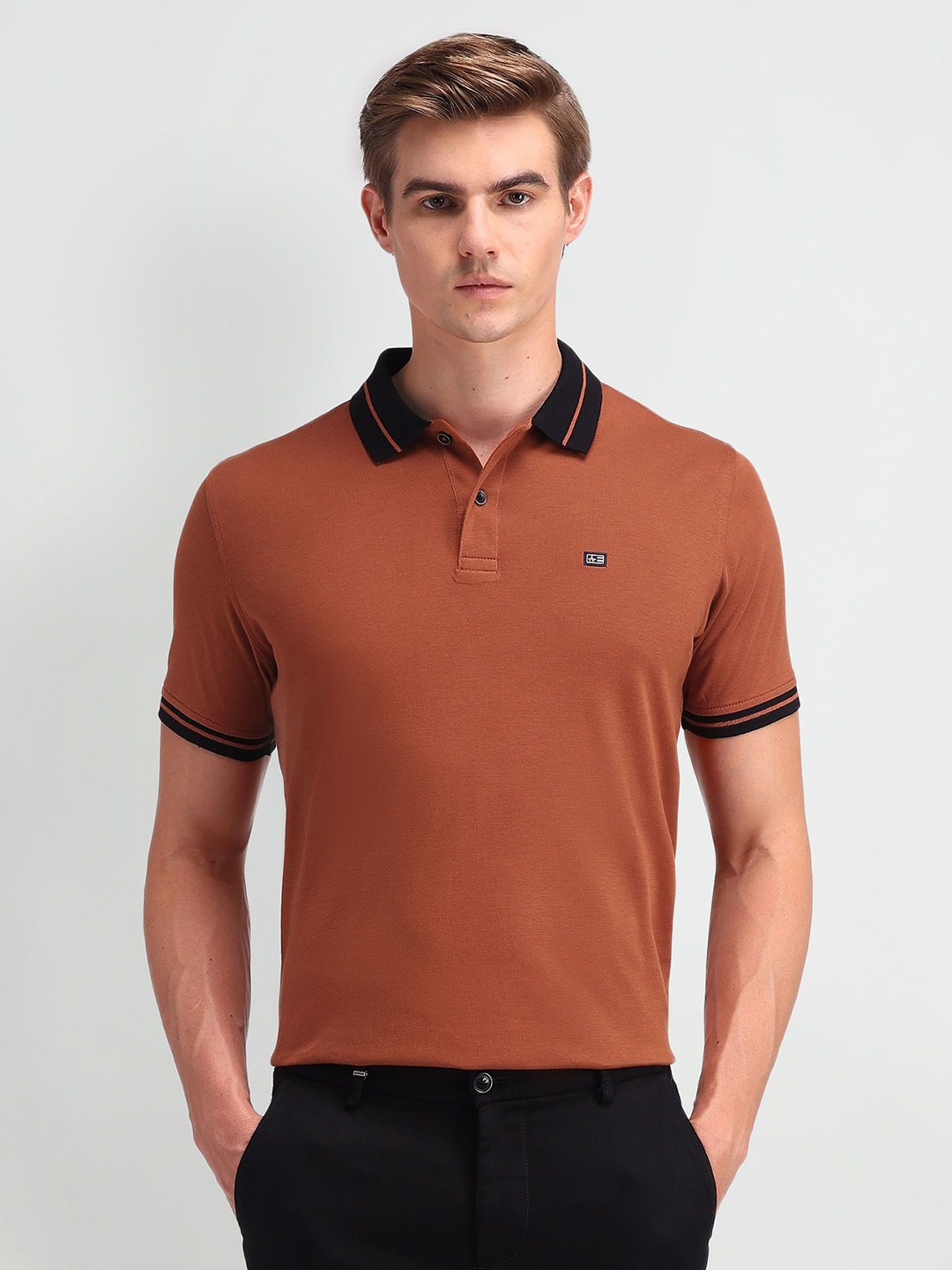 

Arrow Sport Men Polo Collar T-shirt, Orange