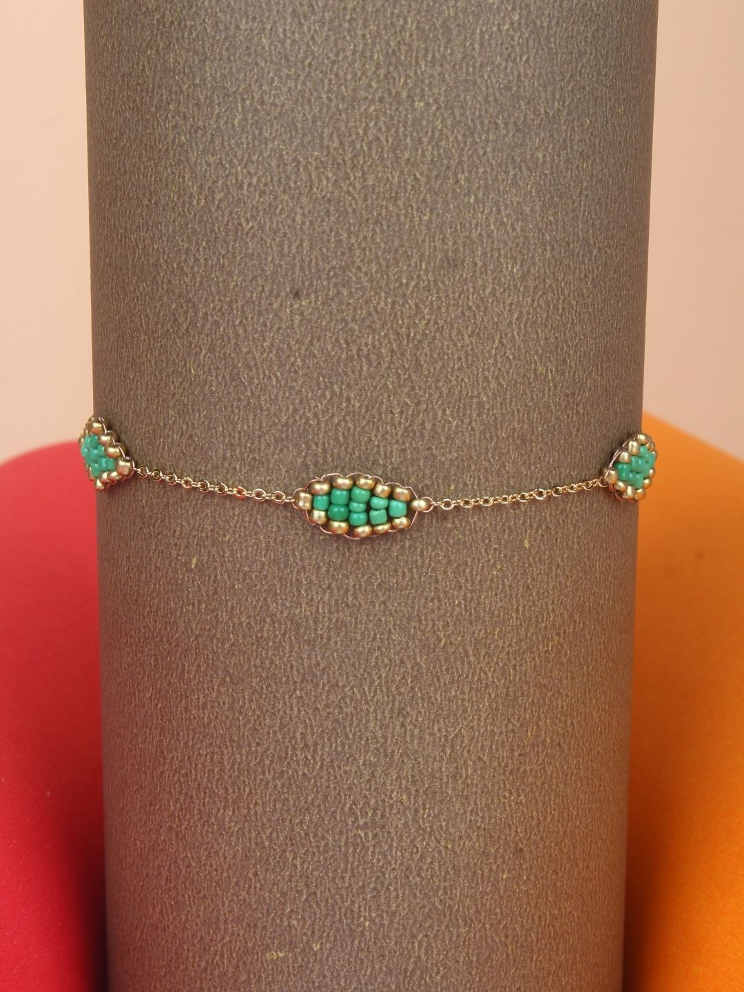 

KPOP Gold Plated Artificial Beads Charm Bracelet