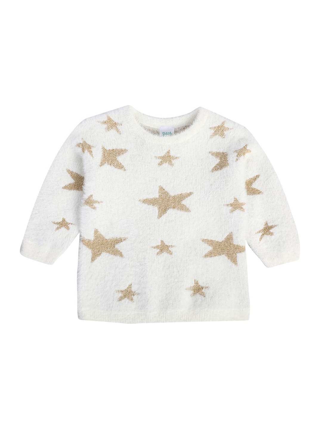 

MINI KLUB Girls Self Design Regular Pullover, Off white