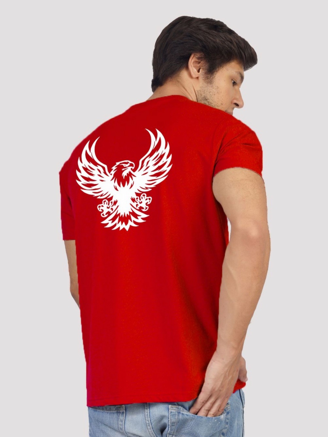 

Greylongg Men Printed Applique T-shirt, Red