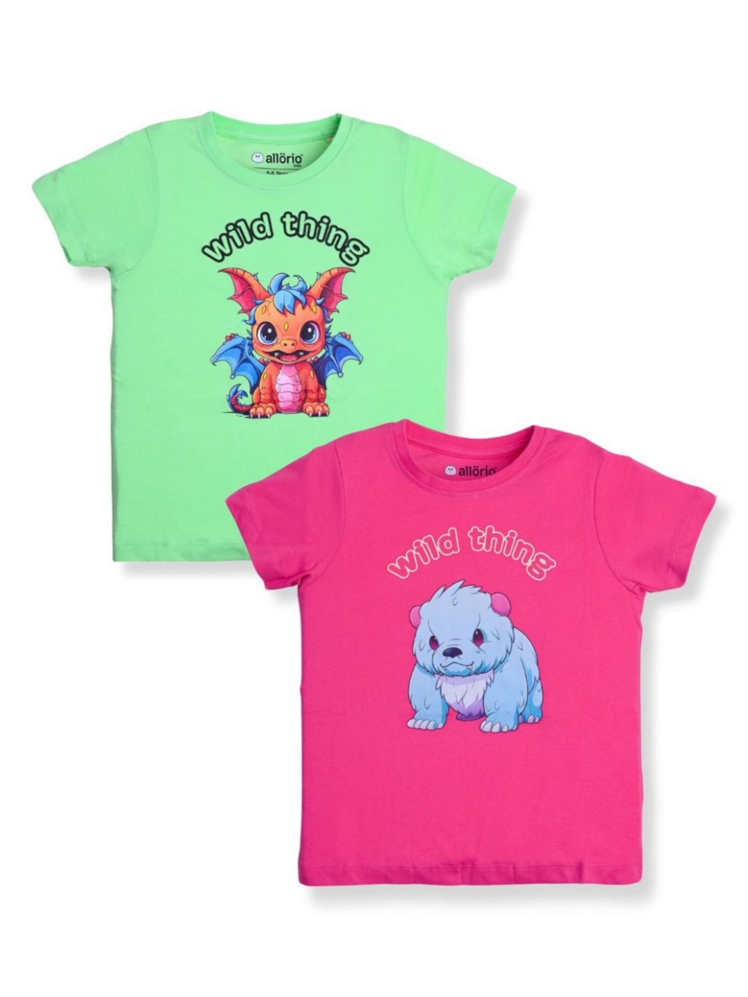 

allorio kids Girls 2 Printed Applique Slim Fit T-shirt, Multi