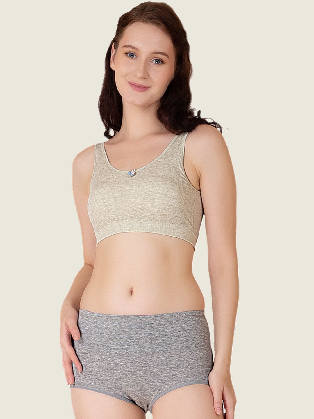 

Luella Women Mid-Rise Seamless Hipster Briefs, Grey
