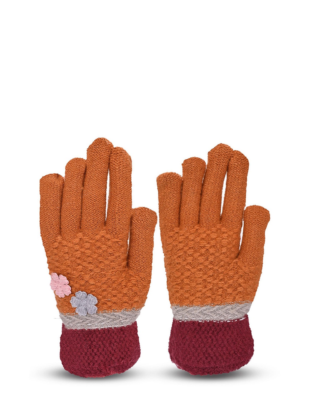 

LOOM LEGACY Women Patterned Acrylic Winter Gloves, Brown