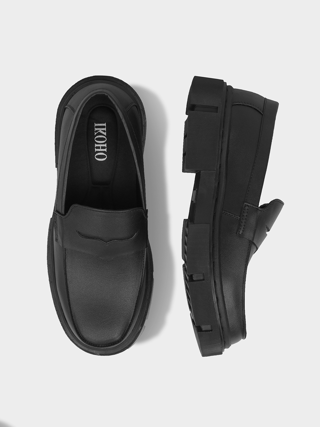 

IKOHO Men Lightweight Chunky Loafers, Black
