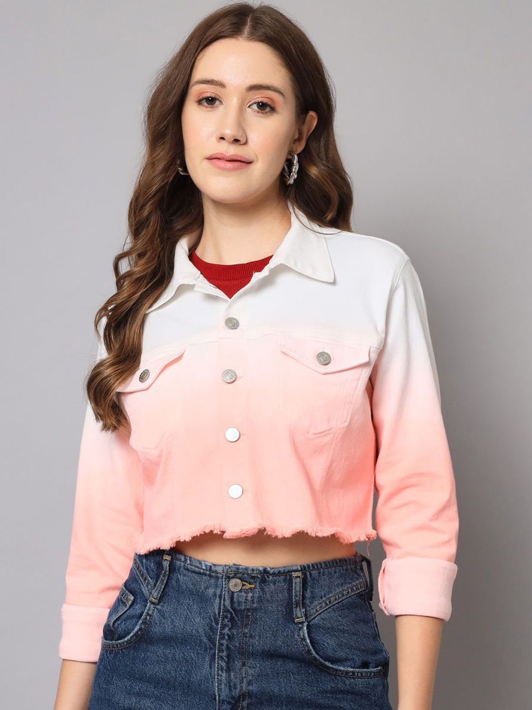 

The Roadster Lifestyle Co Color Block Denim Jacket, Pink