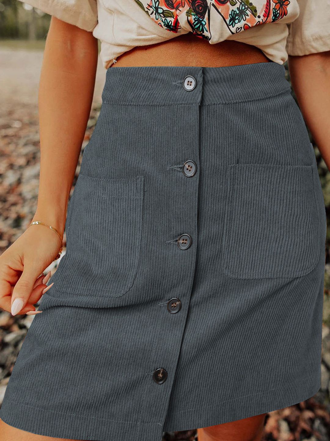 

StyleCast Straight Above Knee-Length Casual Skirts, Grey