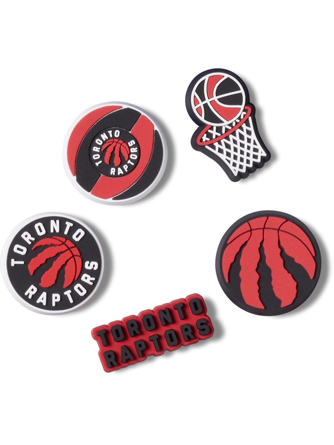 

Crocs Set Of 5 NBA Toronto Raptors Shoe Charm Jibbitz, Red