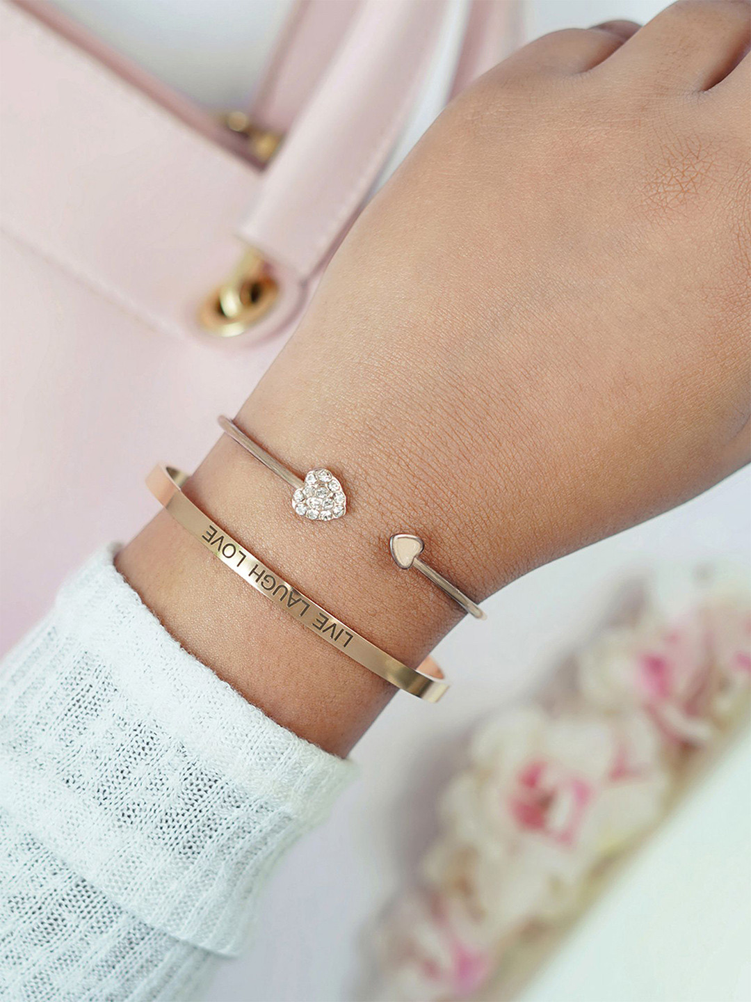 

JOKER & WITCH Set Of 2 Georgiaa Cuff Bracelet, Rose gold