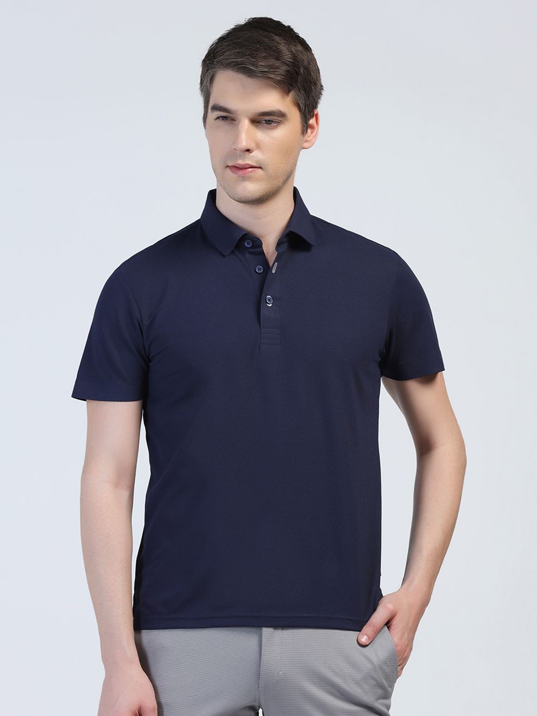

Blackberrys Men Polo Collar Pockets Slim Fit T-shirt, Navy blue