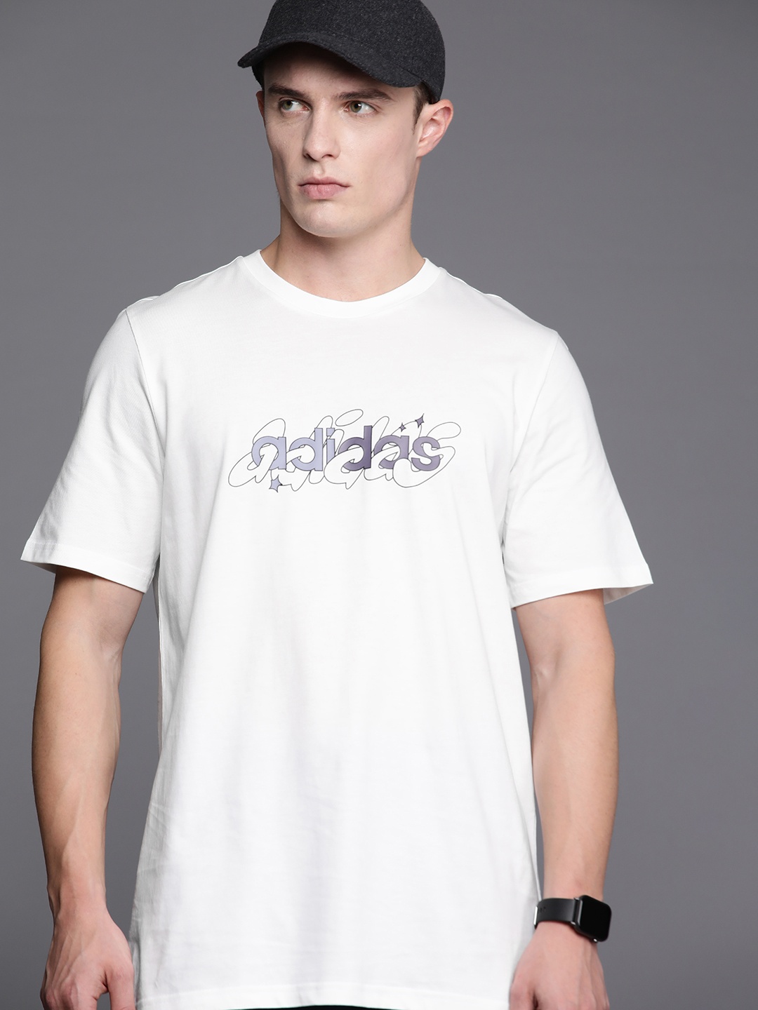 

ADIDAS Brand Logo Printed Sports T-shirt, White