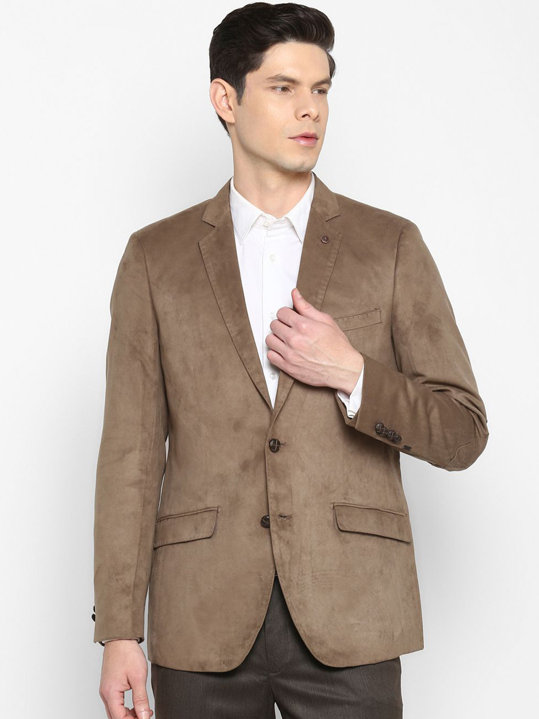

Turtle Self Design Single-Breasted Formal Blazer, Brown