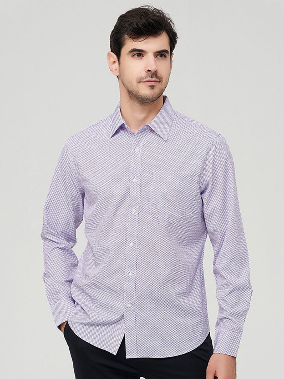 

StyleCast x Revolte Men Gingham Checked Casual Shirt, Purple