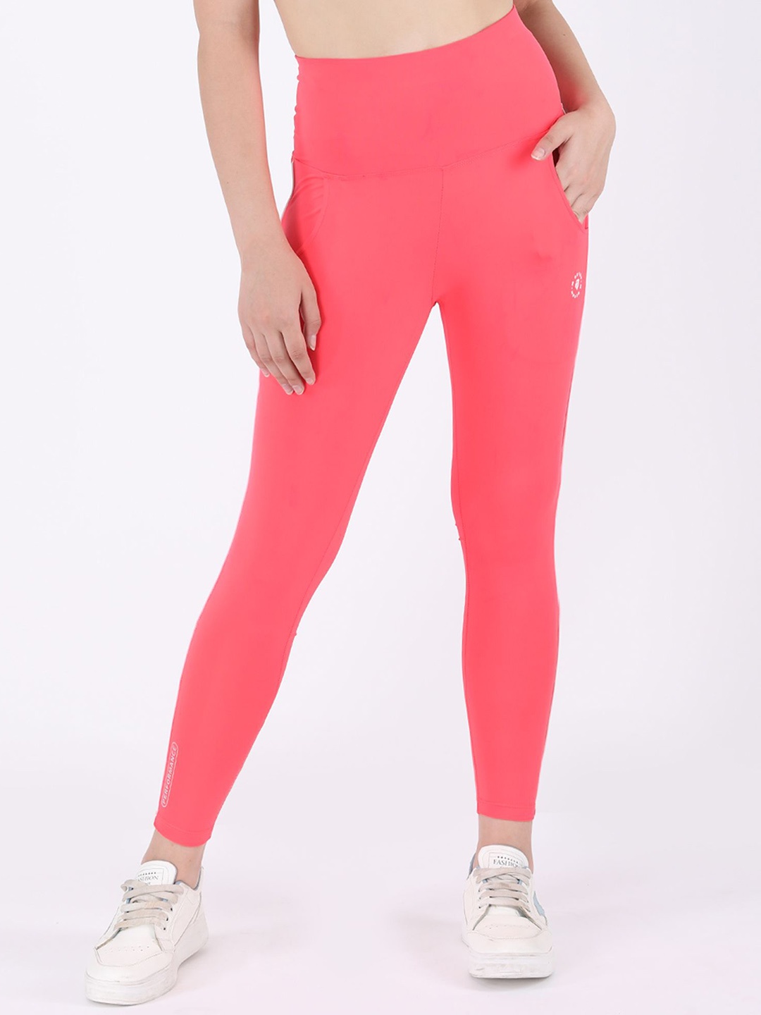 

M7 EMPIRE Women Solid Slim-Fit Ankle-Length Gym Tights, Pink