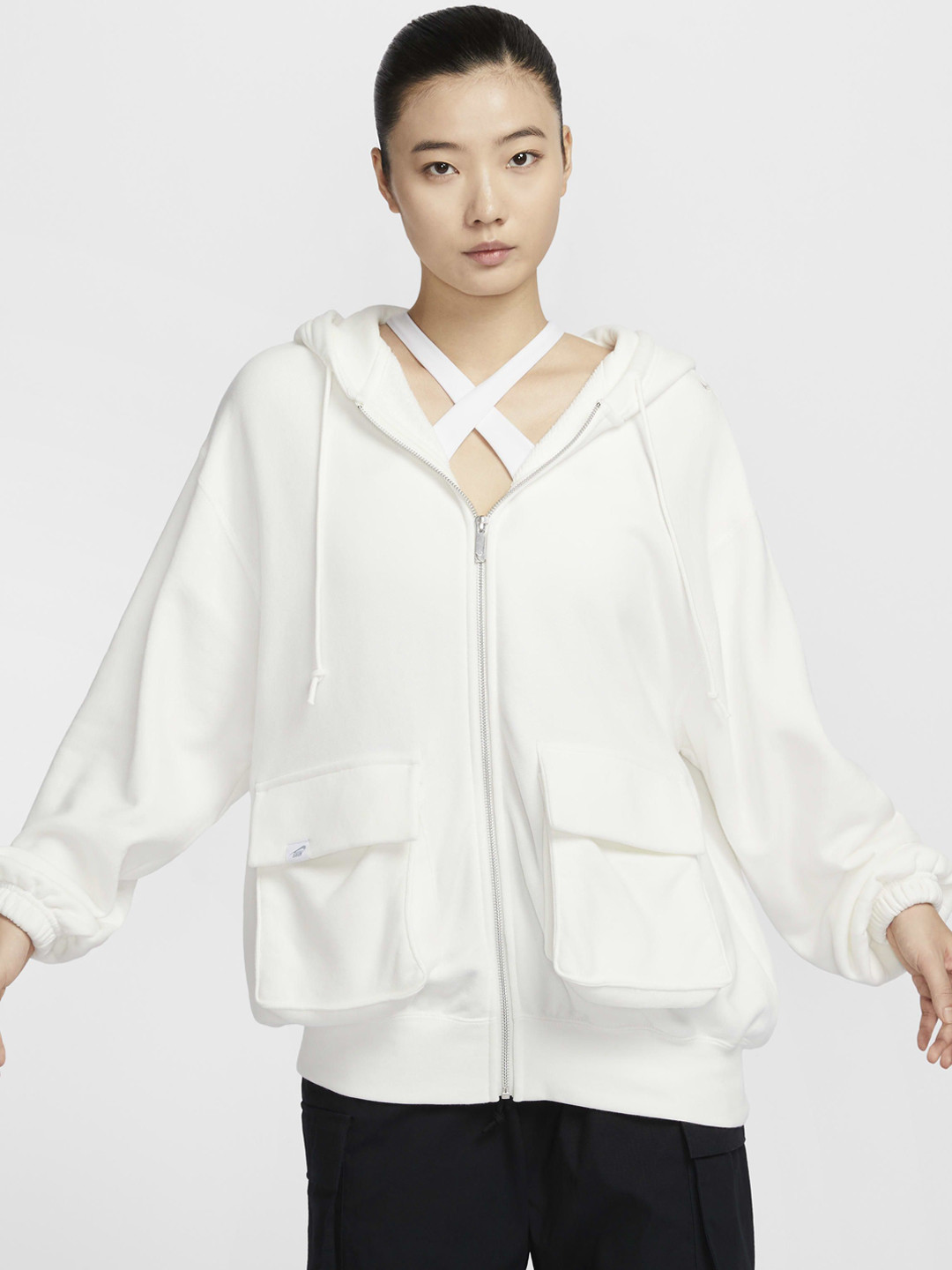 

Nike Sportswear Women Oversized Full-Zip French Terry Hoodie, White