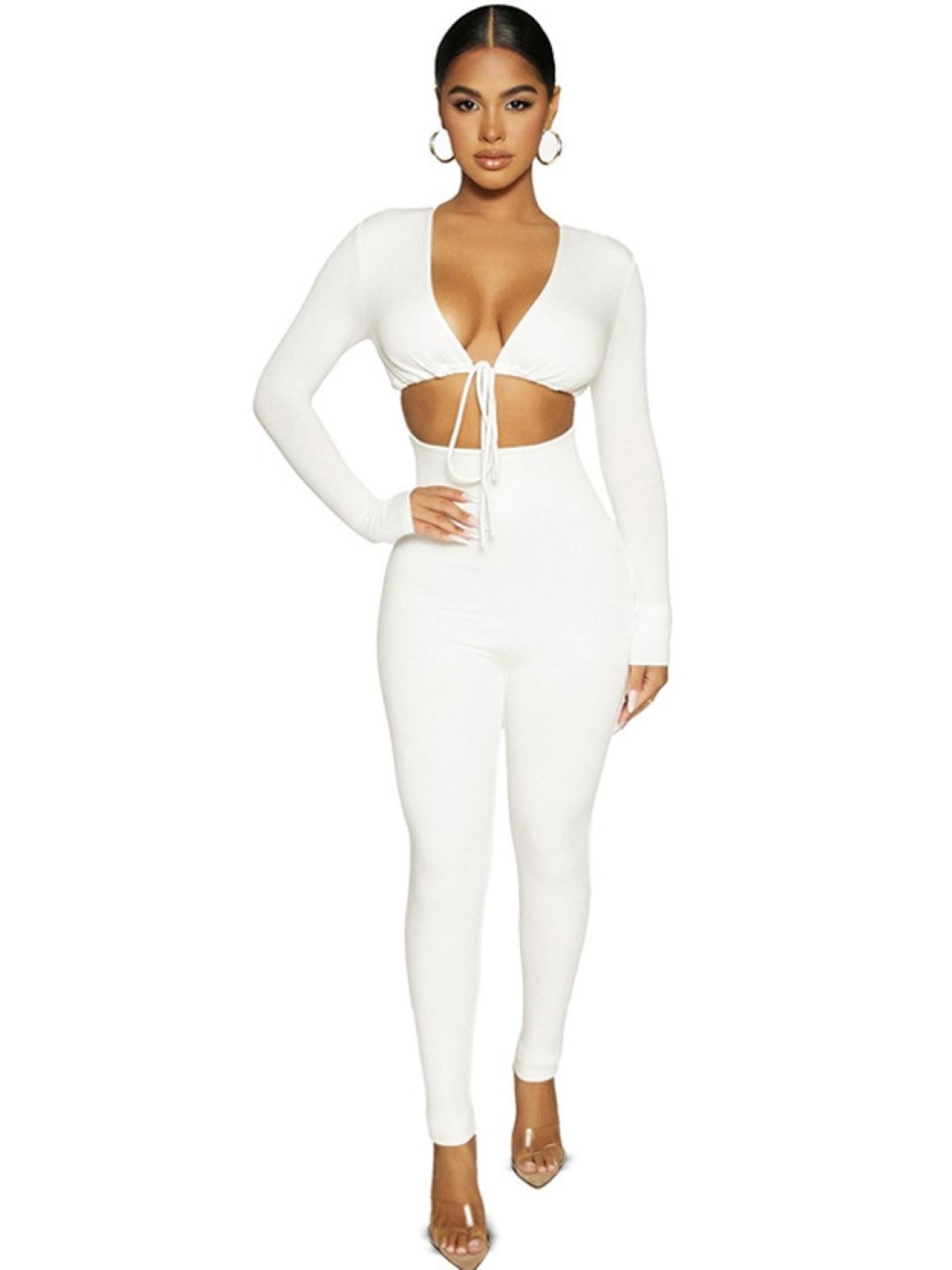 

KPOP Women Basic Jumpsuit, White