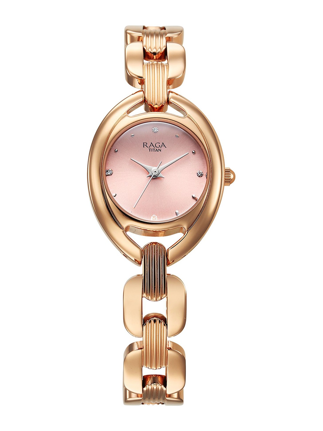 

Titan Women Brass Mother of Pearl Dial & Stainless Steel Bracelet Style Straps Analogue Watch 95306WM01, Pink