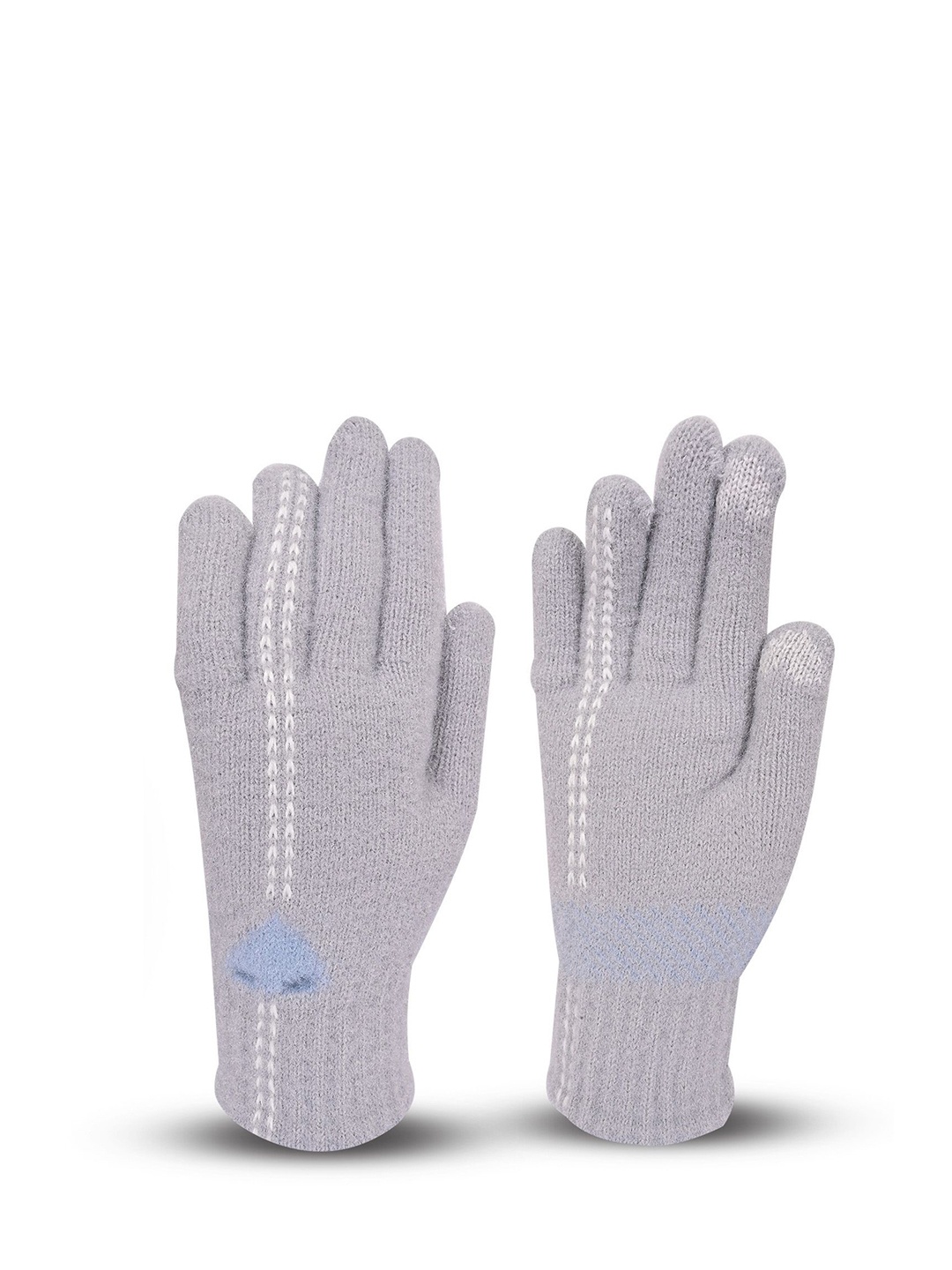 

LOOM LEGACY Women Patterned Acrylic Winter Gloves, Grey