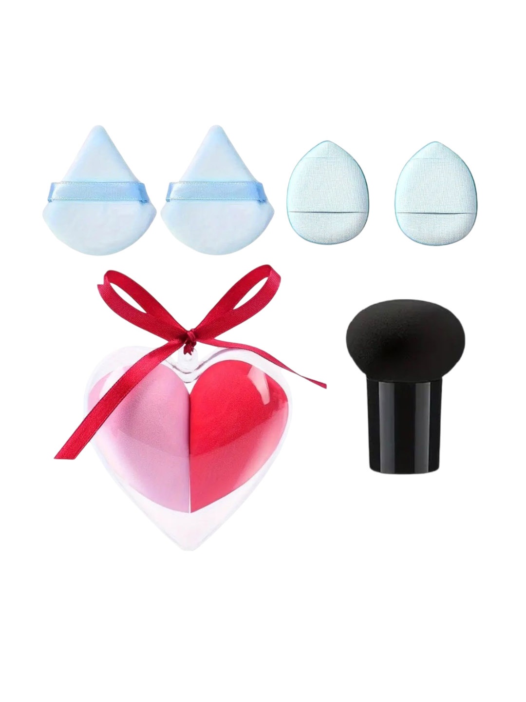 

Facejewel 7 Pcs Makeup Sponge Puff With Triangle Puff, Green