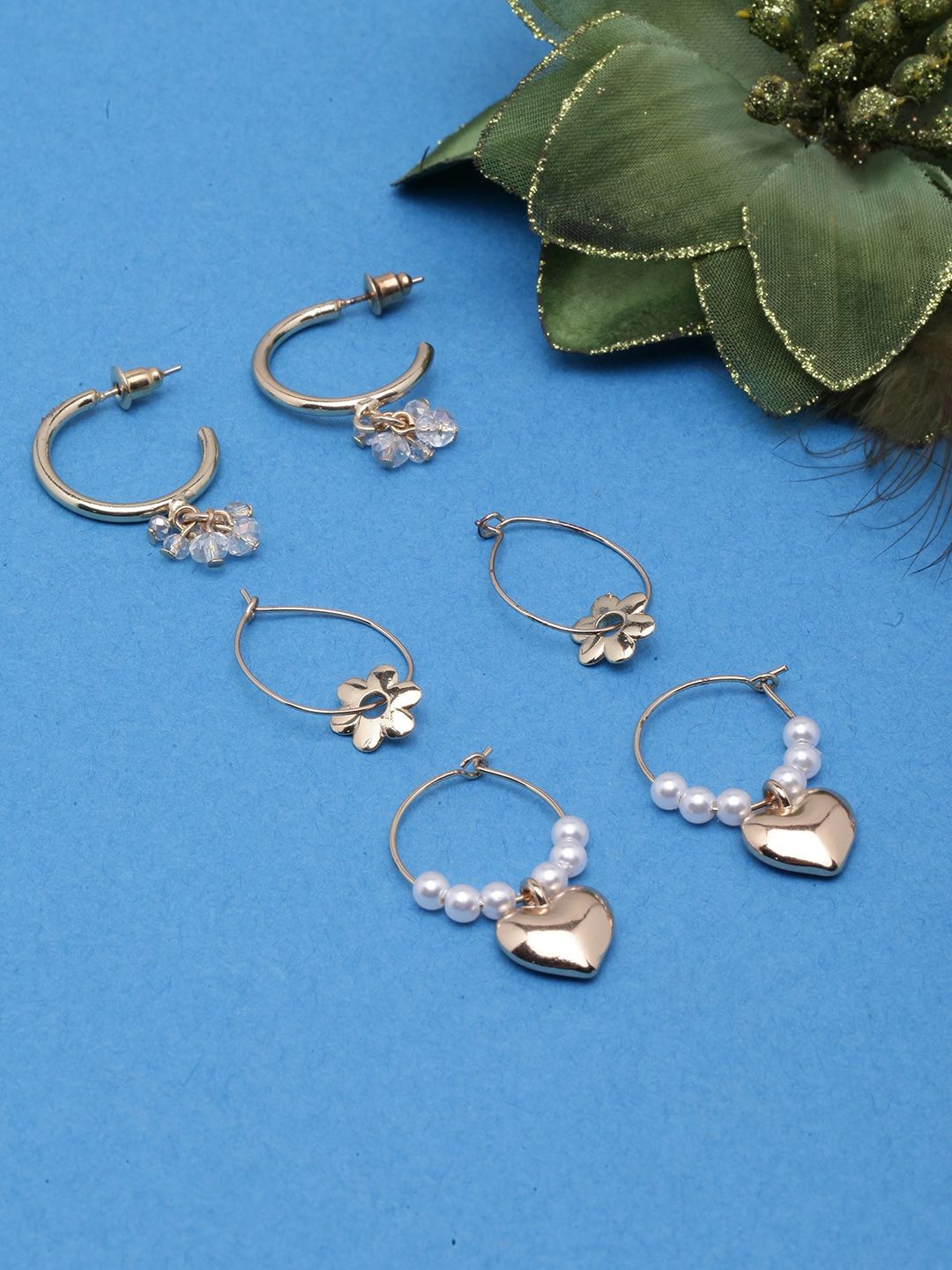 

KPOP Contemporary Half Hoop Earrings, Gold