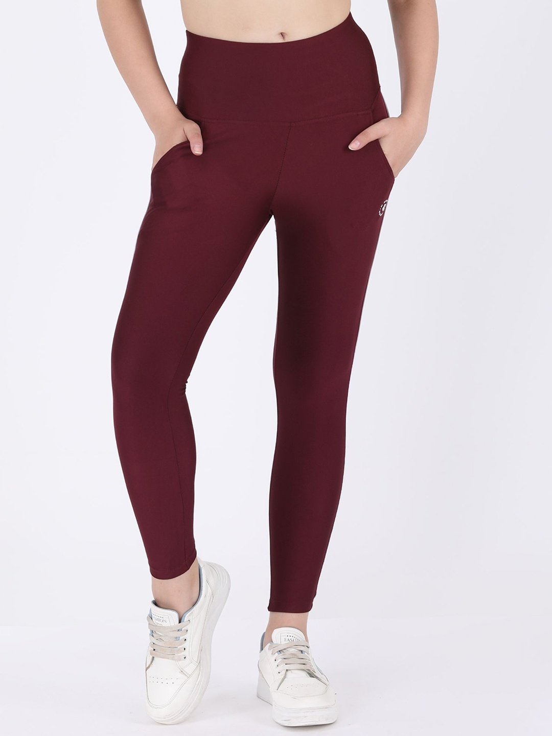 

M7 EMPIRE Mid Rise Ankle-Length Women Tights, Red