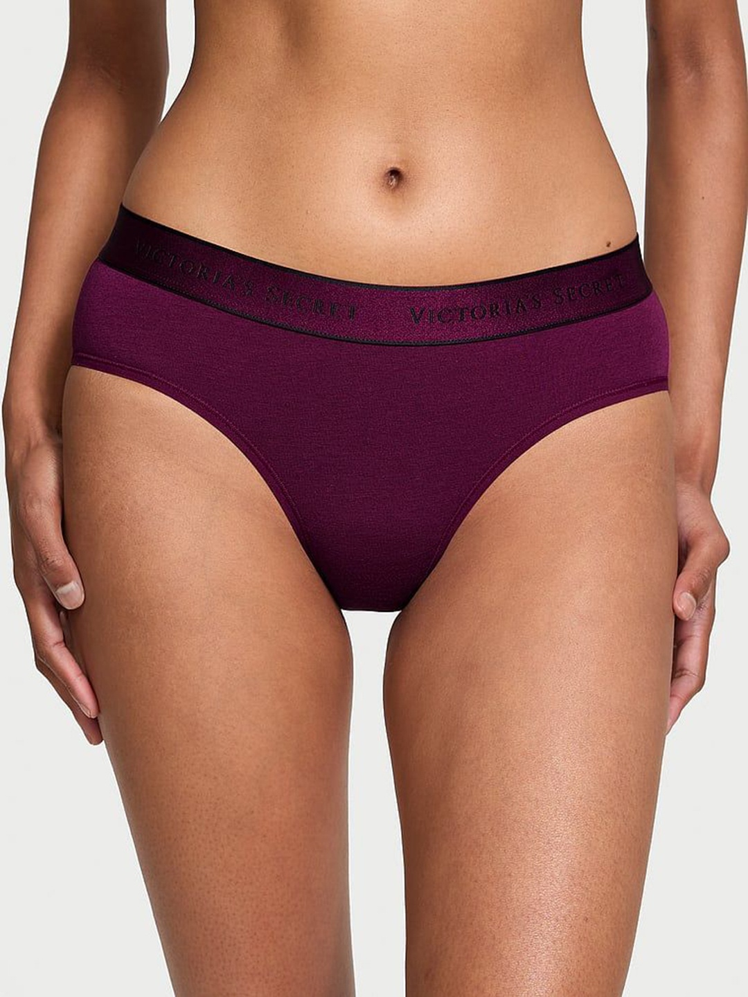 

Victoria's Secret Brand Logo Printed Mid Rise Hipster Briefs 112463496GVG, Burgundy