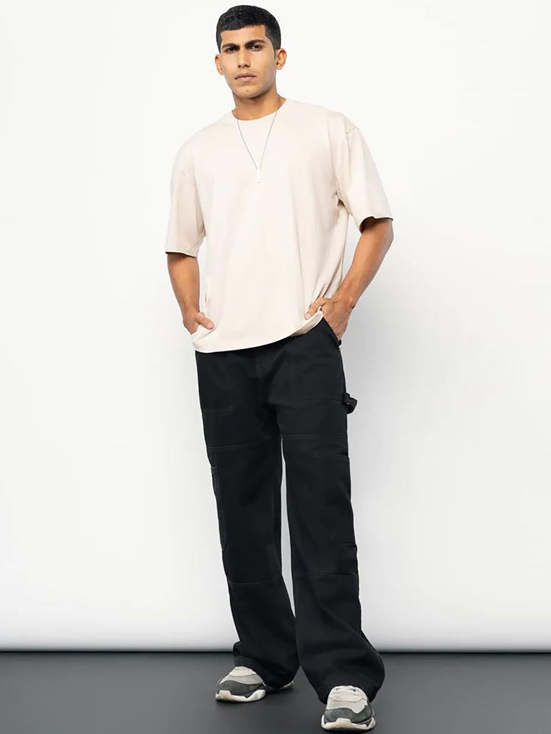 

Kotty Men Mid-Rise Stretchable Jeans, Black