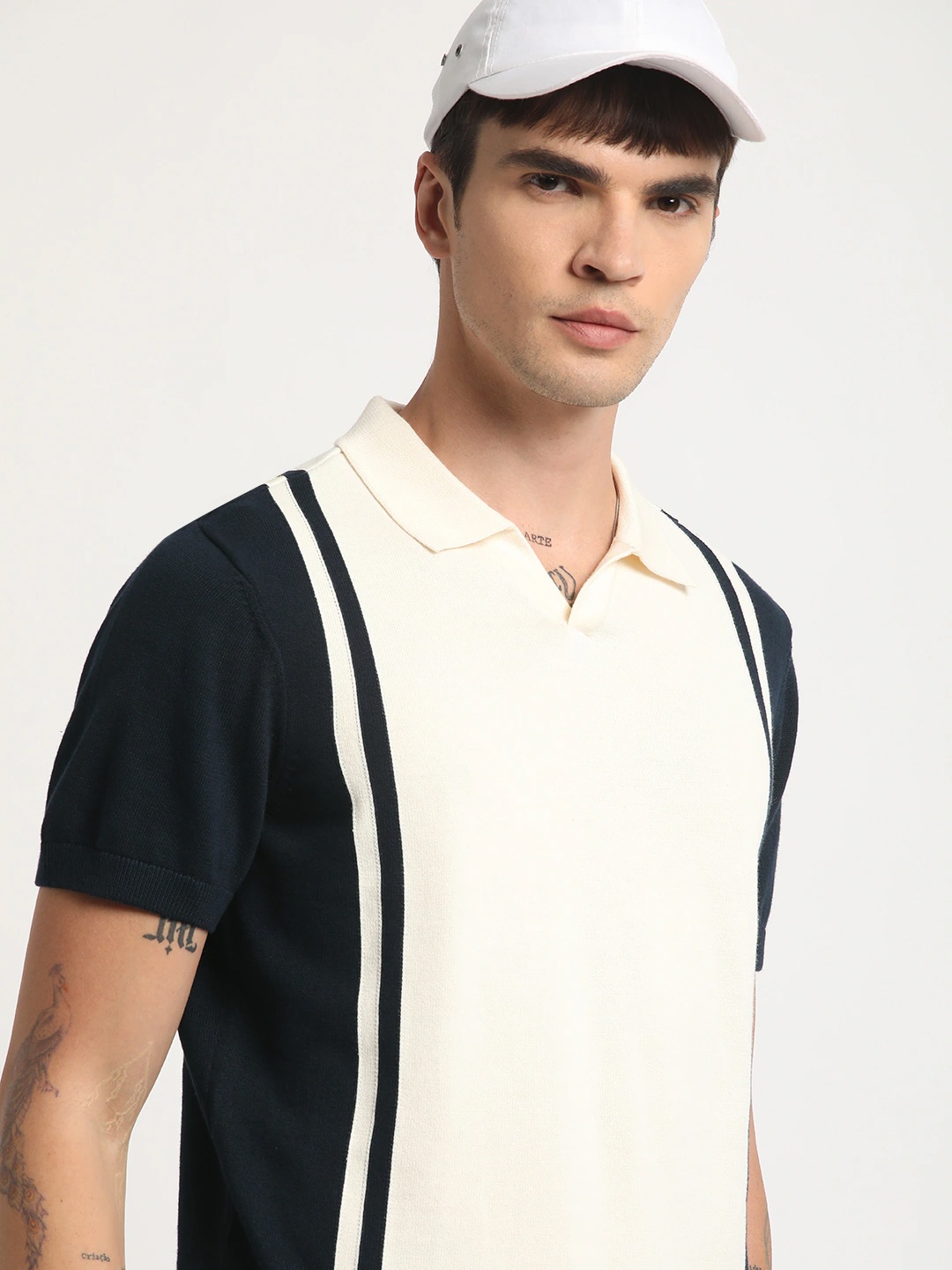 

THE BEAR HOUSE Polo Collar Pure Cotton T-shirt, White