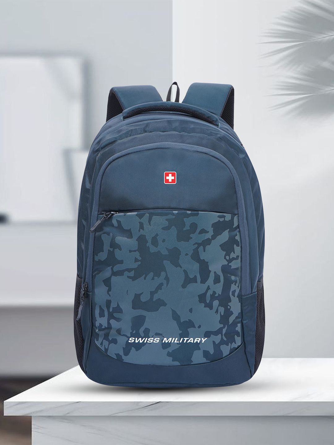 

SWISS MILITARY Unisex Camouflage Printed Backpack, Blue