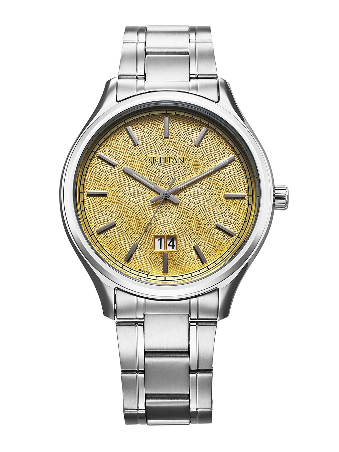 

Titan Men Brass Dial & Stainless Steel Straps Analogue Watch 10033SM06, Yellow