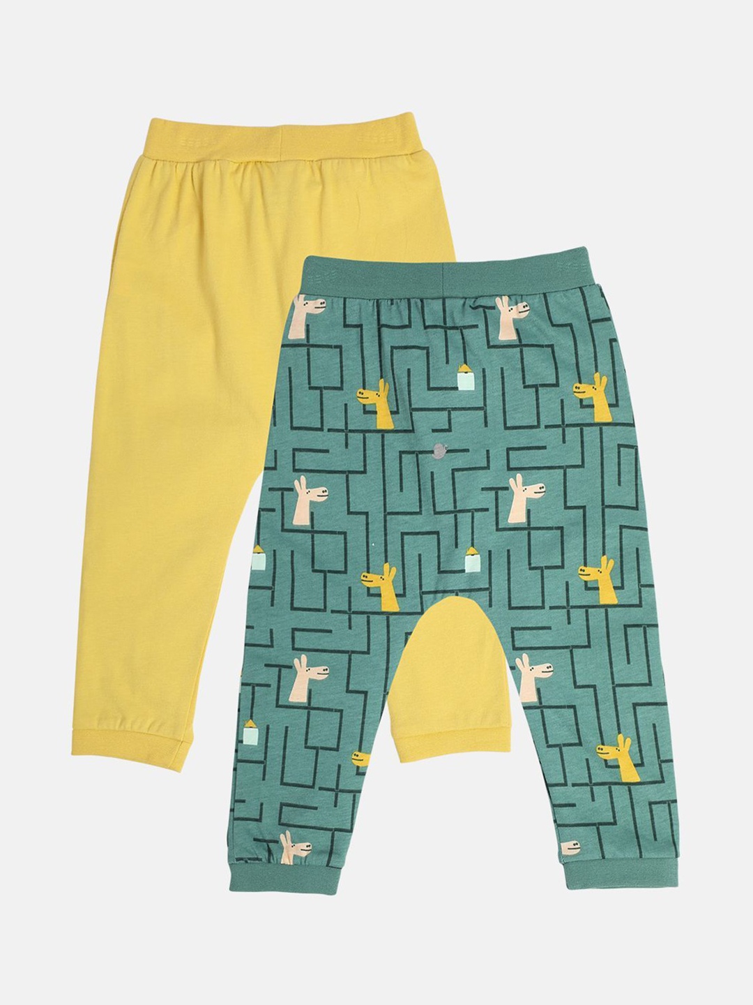 

MINI KLUB Infant Boys Pack Of 2 Printed Lounge Joggers, Green
