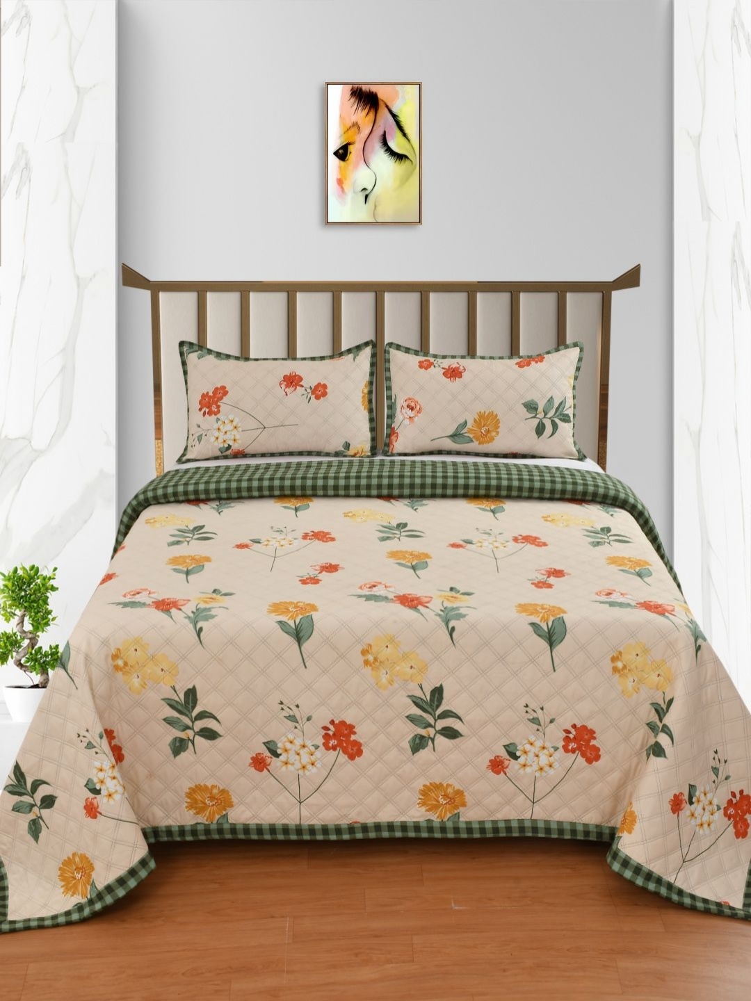 

Bromwick Yellow 250 TC King Bedsheet with 2 Pillow Covers