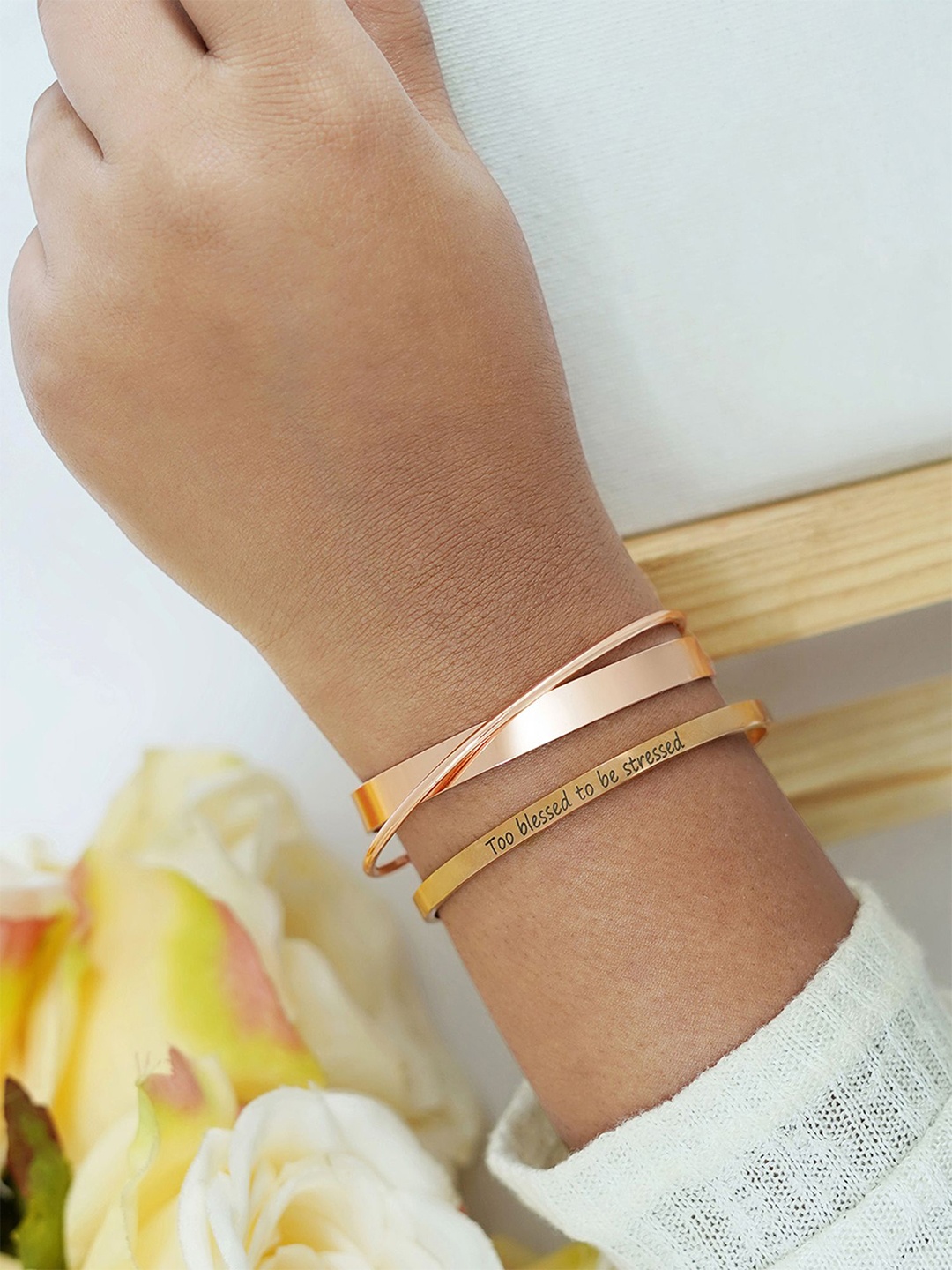 

JOKER & WITCH Set Of 2 Vistaa Cuff Bracelet, Rose gold