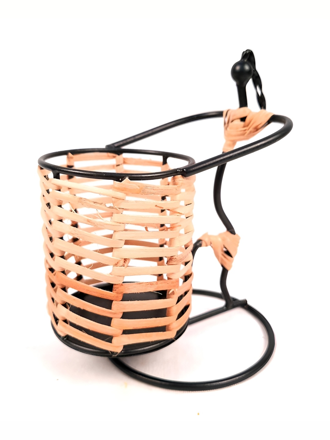 

Apka Mart Self-Design Lady Holding Basket Pen Stand, Cream