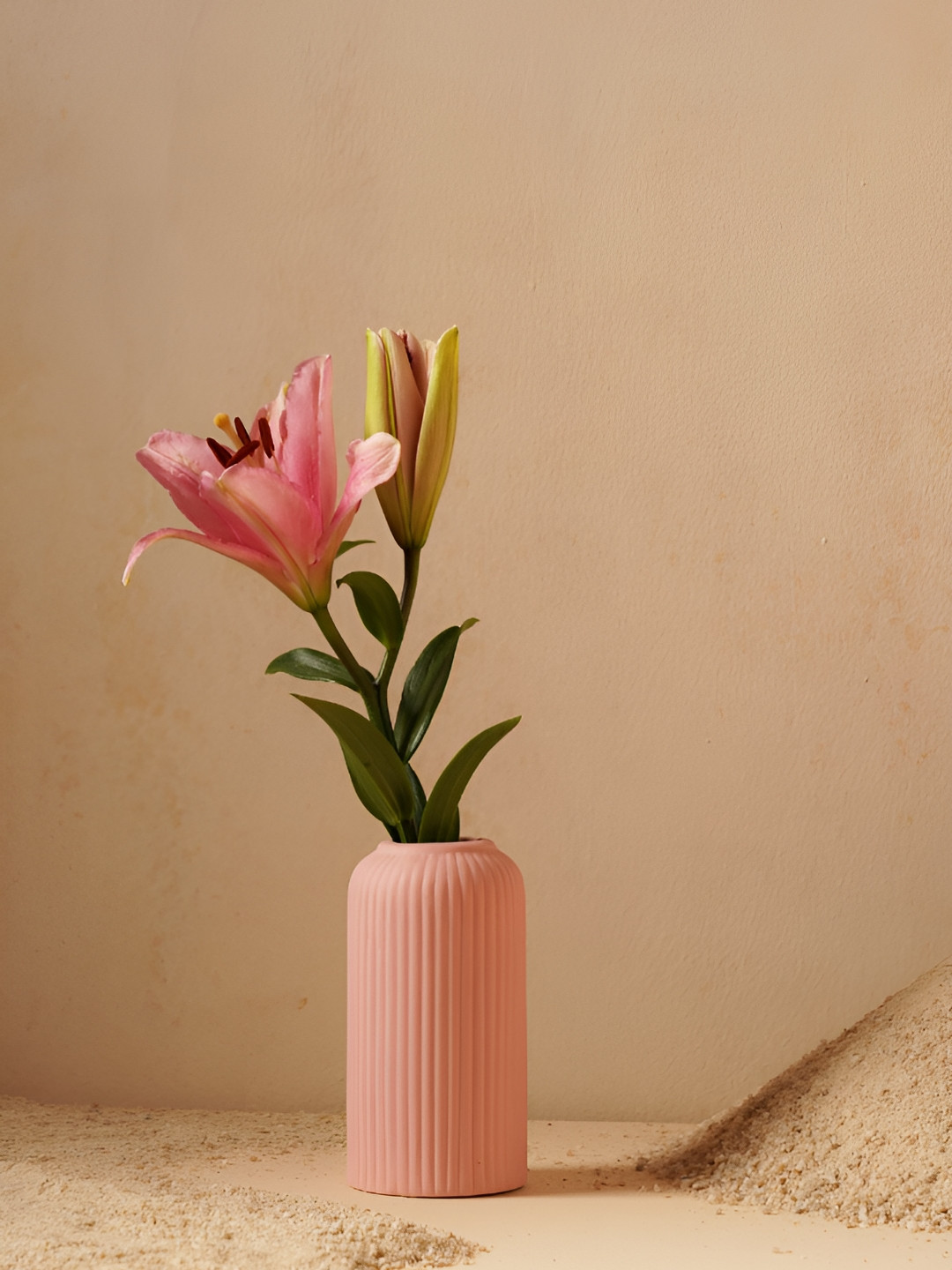 

PUREZENTO Pink Textured Ceramic Vases