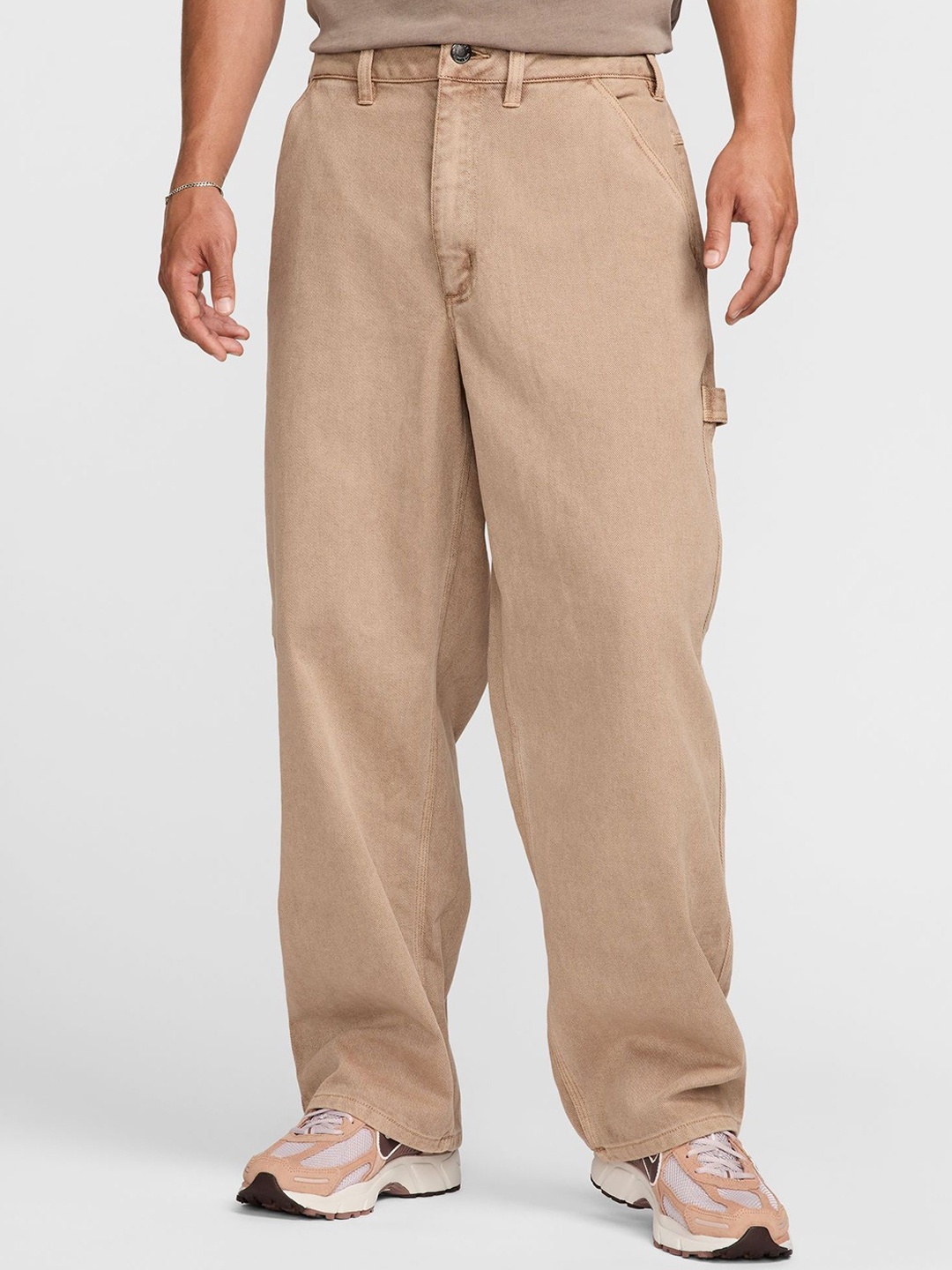 

Nike Life Men's Solid Carpenter Cotton Trousers, Beige