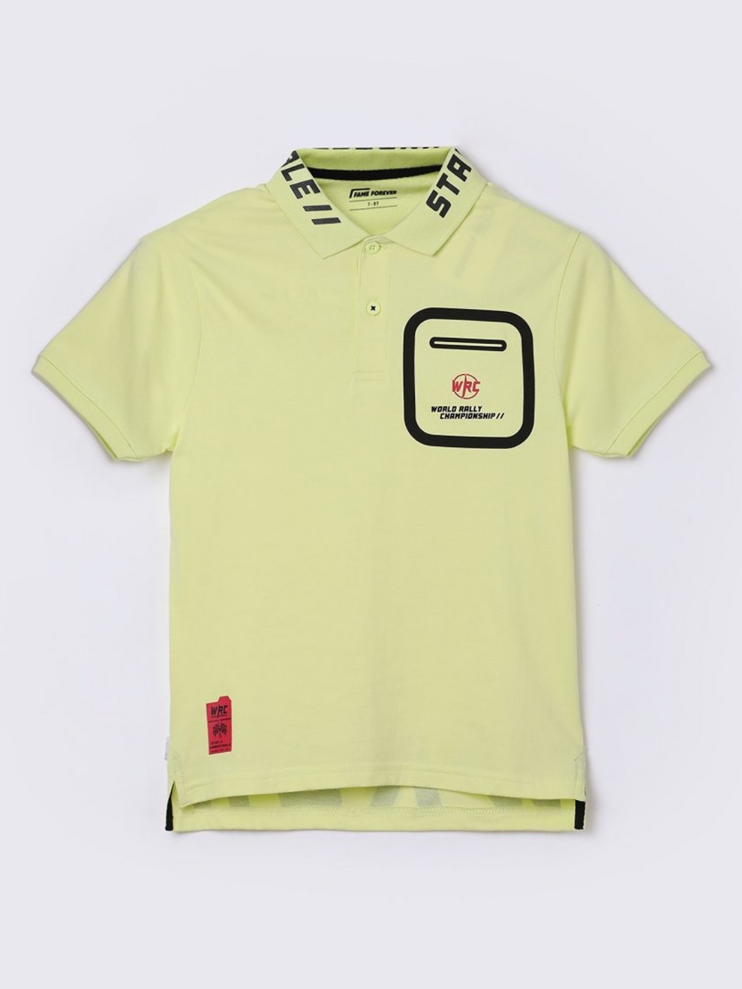 

Fame Forever by Lifestyle Boys Polo Collar Pockets T-shirt, Yellow