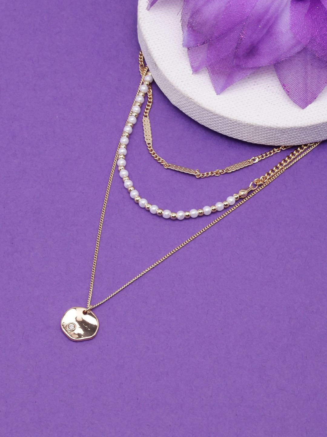 

KPOP Gold-Plated Beaded Multi-Layered Necklace