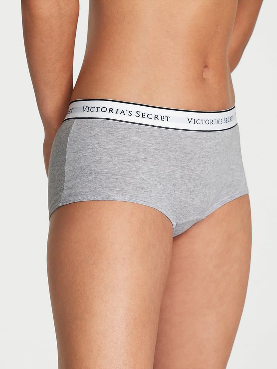 

Victoria's Secret Women Solid Mid-Rise Boyshort Briefs, Grey