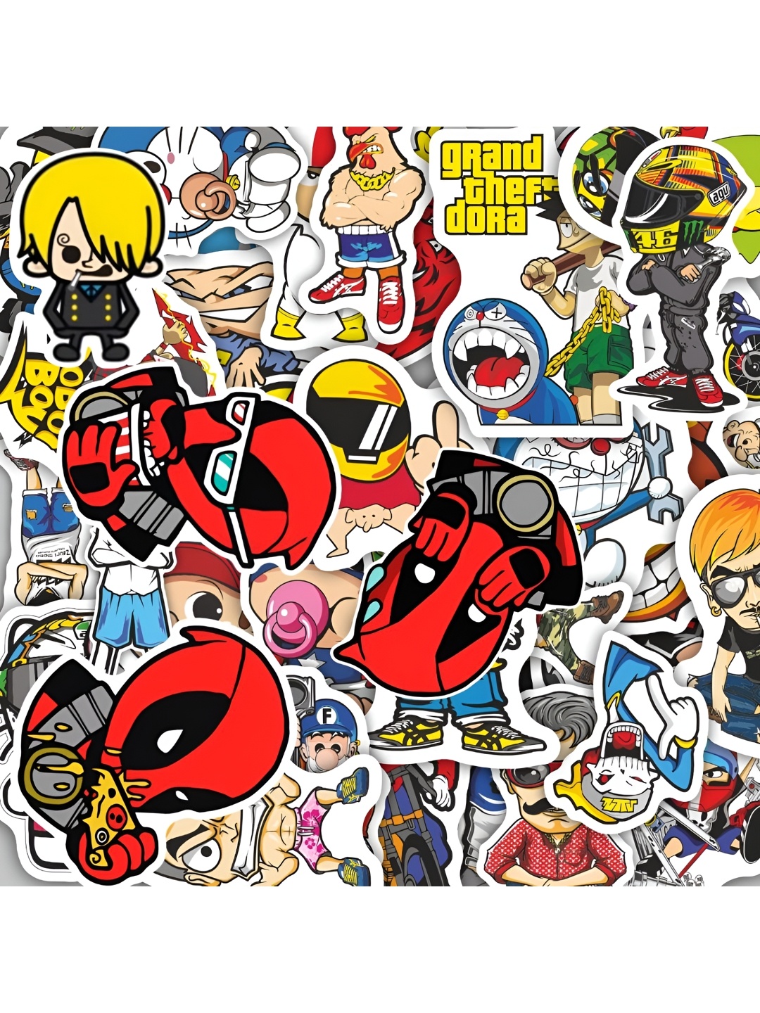 

CVANU 86Pcs White & Yellow Printed Laptop Stickers