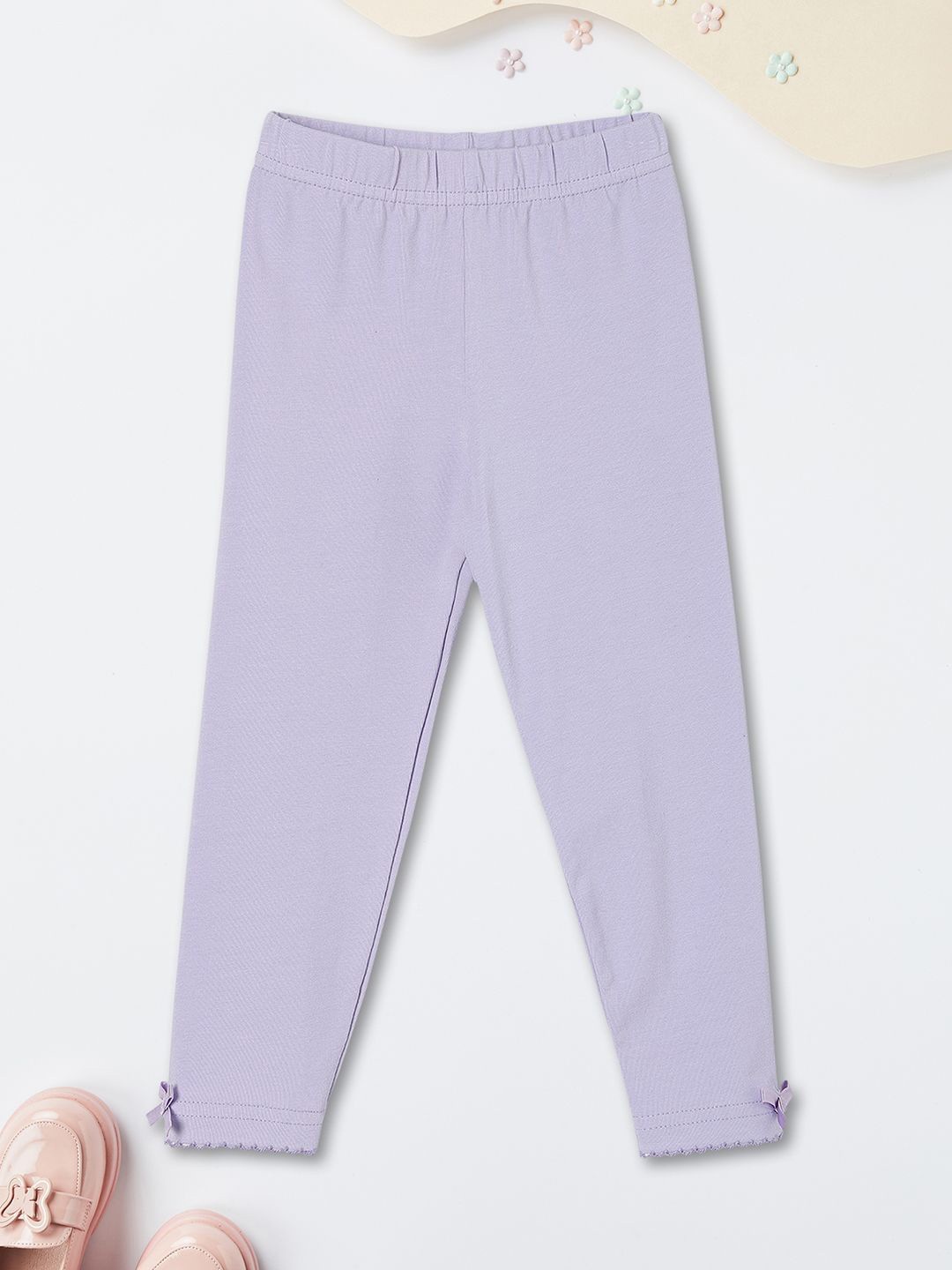 

max Girls Solid Ankle-Length Leggings, Purple