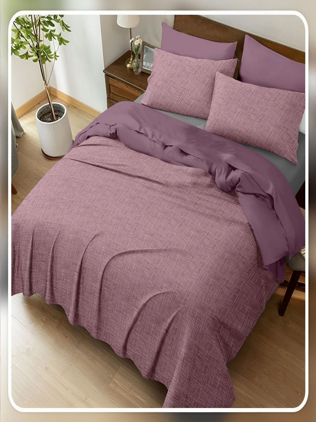 

CHICERY Purple Geometric 400 TC King Bedsheet with 2 Pillow Covers