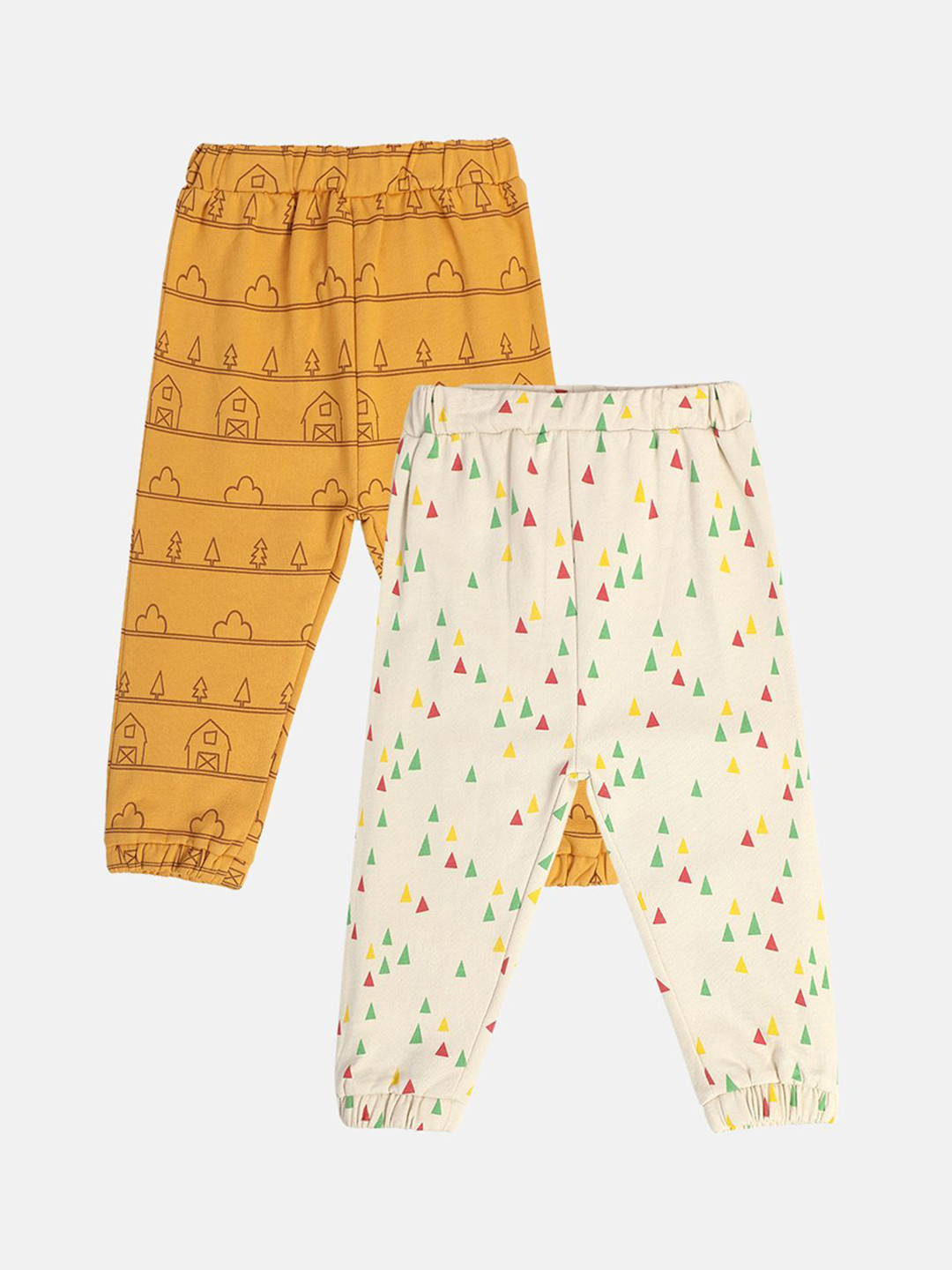 

MINI KLUB Infant Boys Pack Of 2 Printed Lounge Joggers, Cream
