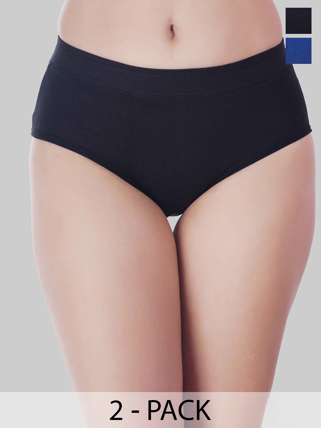 

YOU FOREVER Women Pack Of 2 High-Rise Hipster Briefs, Black