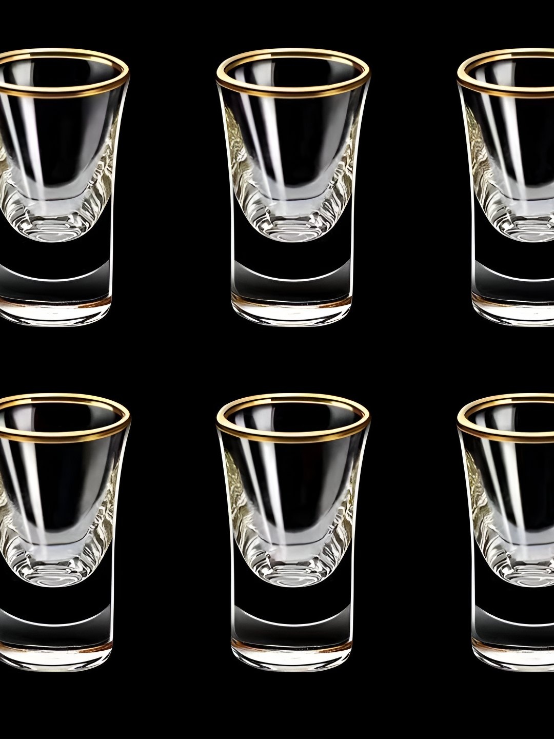 

MELBIFY Set of 6 Gold Rim Shot Glasses-50ml, Transparent