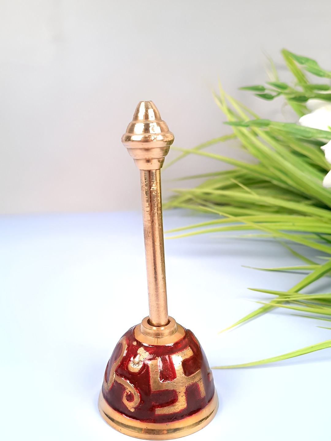 

apka mart Red Brass Pooja Bell, Gold
