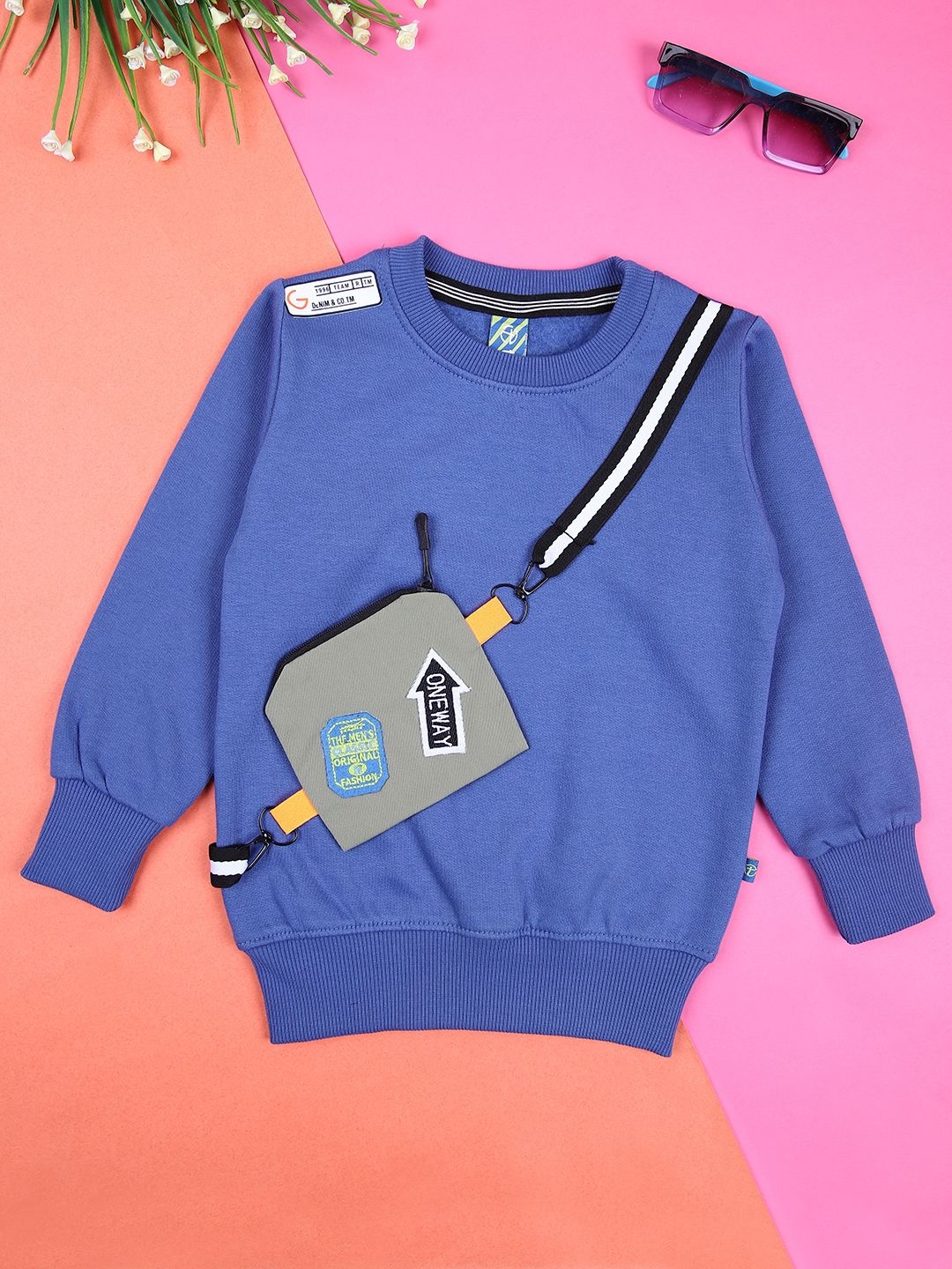 

V-Mart Boys Solid Round Neck Cotton Pullover Sweatshirt, Blue