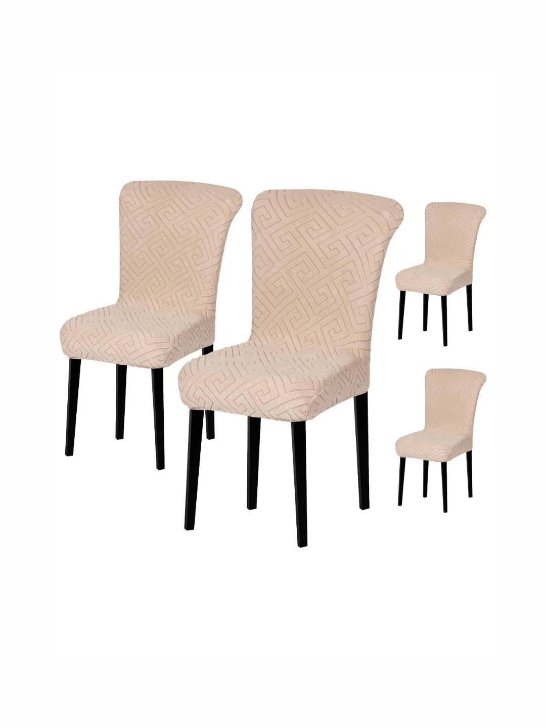 

HOUSE OF QUIRK 4Pcs Camel Brown Self-Designed Stretchable Chair Covers