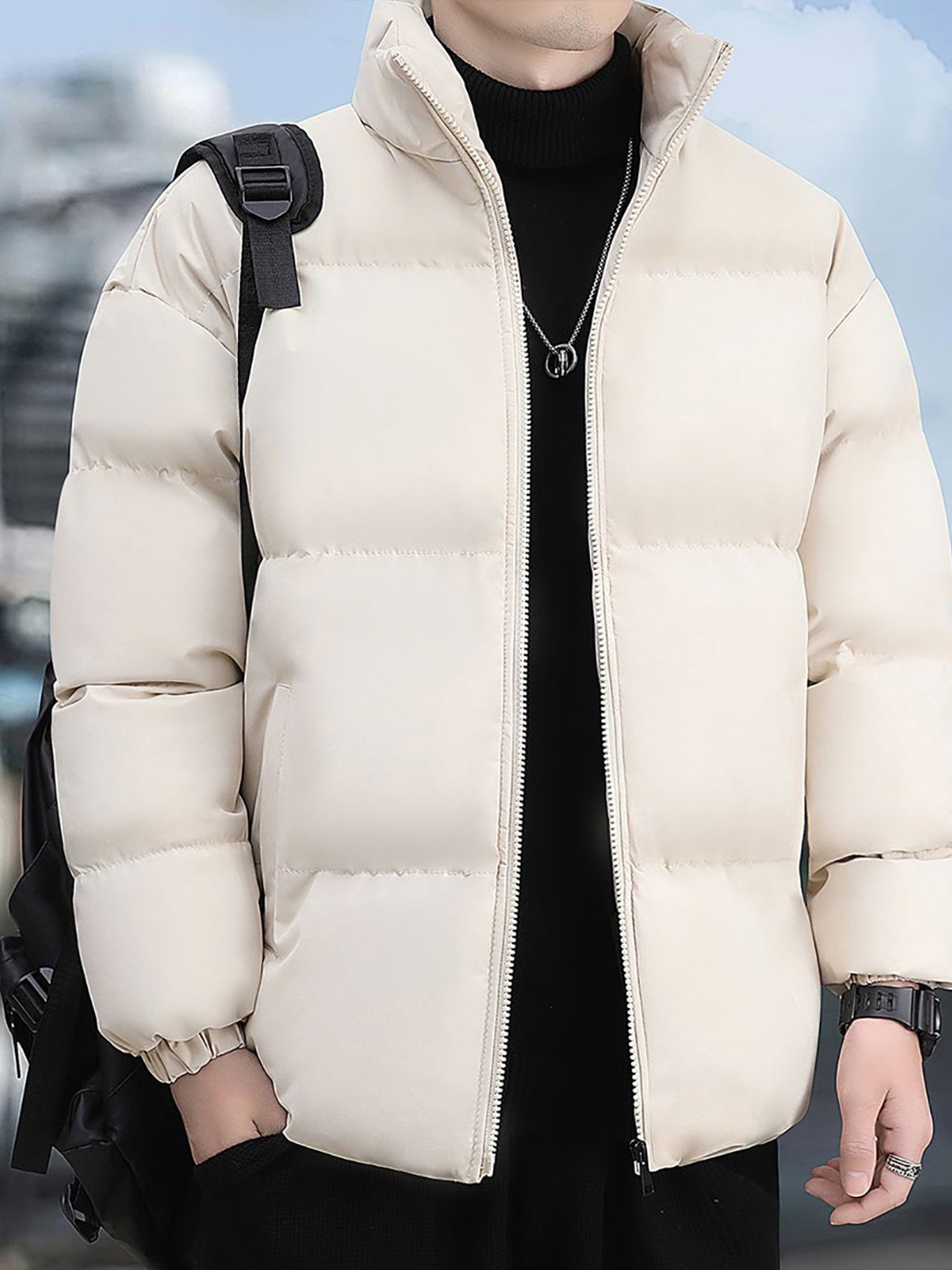 

StyleCast x Revolte Men Insulator Outdoor Padded Jacket, Beige