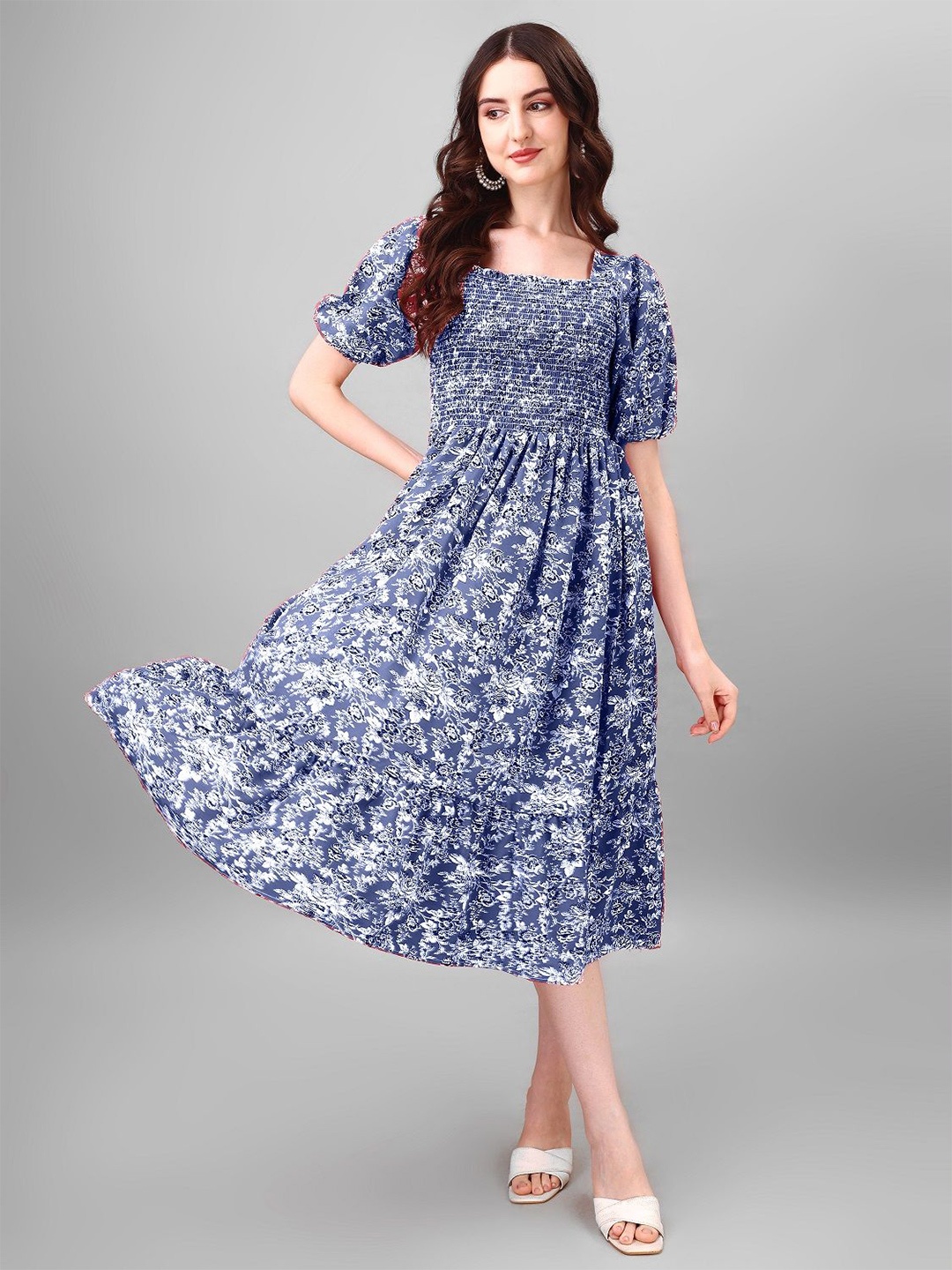 

Femvy Women Fit & Flare Dresses, Blue