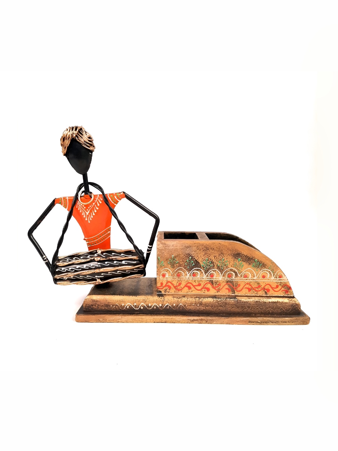 

apka mart Printed Wooden Pen Stand, Black